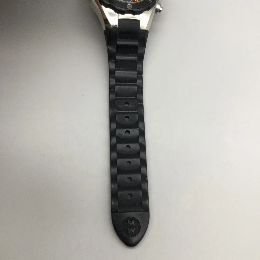 Michele Tahitian Jelly Bean Chronograph Womens Watch 37mm Black Dial New Battery